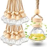 Rtteri 100 Pcs Car Air Freshener Hanging Bottle Empty Glass Diffuser Bottles Perfume Bottle Refillable Car Air Freshener Pendant Aromatherapy Fragrance Car Vials Bottles Ornament (Diamond)