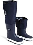 KidORCA Children Rain Boots with Above Knee Waders (Navy, numeric_9)
