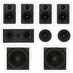 Theater Solutions TST57 in Wall and in Ceiling 1700W Home Theater 7.2 Speaker System