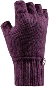 Thick Warm Cold Weather Winter Thermal Fingerless Gloves - Purple - One Size