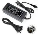 42V 2A Battery Charger for 36V Lithium Battery, Universal Power Supply Adaptor with 8mm 3 Prong Connector