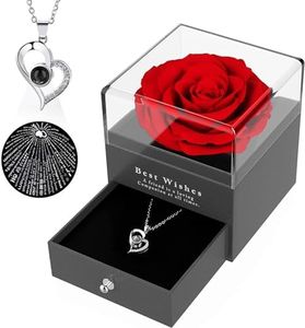 MONODEAL Cadeau femme, Cadeau anniversaire femme Rose Eternelle Cadeau Anniversaire Fête des mères Mariage pour Femme Maman, Anniversaire Cadeaux romantiques pour Elle, (Rose rouge)
