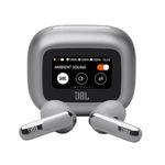 JBL New Launch Live Flex 3 TWS, Hi-Res Audio True ANC Earbuds,Smart Case with Touch Display,50H Playtime,Wireless Charging,6 Mic,Multipoint Connection,Ip55 Proof,Headphones App,Personi-Fi 3.0 (Silver)