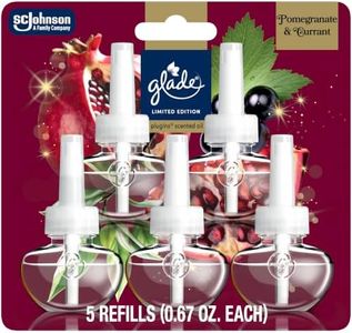 Glade PlugIns Refills Air Freshener, Pomegranate & Currant, Scented and Essential Oils for Home and Bathroom, 0.67 Fl Oz, 5 Count