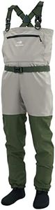 BASSDASH IMMERSE Men’s Breathable Fly Fishing Waders Stocking Foot Waterproof Lightweight Chest Wader