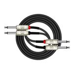 Kirlin Cable AP-405PR-06/BK - 6 Feet - Dual 1/4-Inch to Dual 1/4-Inch Patch Cable