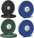 FEIERDUN 2" Color Olympic Bumper Plate Weight Plate 160LBS for Strength Training - 100% Virgin Rubber