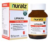 Nuralz Lipinura Capsules - For Lowering Bad Cholesterol, LDL & Triglyceride Levels, For Healthy Heart, Cardiac Wellness (30 Capsules)