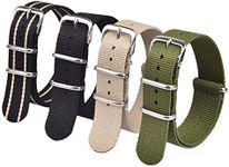 Ritche Christmas Gift 4PC 16mm Nylon Strap Nylon Watch Band Replacement Watch Straps for Men Women, Valentine's day Gifts for him or her, White Elephant Gifts, Stocking Stuffers for Men