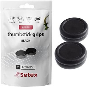 Setex Gecko Grip, Thumbstick Grip Covers, for PlayStation PS5, PS4, Xbox One, Switch Pro, Steam Deck, Anti-Slip Microstructured Analog Stick Thumb Grips, (1 Pair) Black, Grip Covers Only