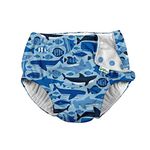 i play. by green sprouts Boys' Baby Reusable Swim Diaper, Blue Undersea, 6mo