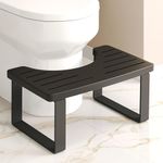 Kzeirm Wood Squatting Toilet Stool, Portable Potty Foot Stool Squat, 7 Inch Poop Step Stool for Toilet, Bathroom Stool for Pooping, Toilet Leg Stand Feet Stool, Healthy Gifts for Adults & Kids, Black