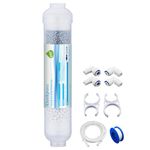 Geekpure Replacement Kit 10 inch Universal Inline Alkaline PH+ Filter - Upgrade for RO System - 1/4" Thread