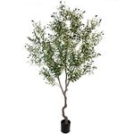 AfanD Artificial Tree Faux Olive Tree 8ft(92in,3200leaves) Tall Fake Olive Plant in Pot Fake Silk Tree Faux Plants Indoor