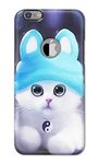 PRINTFIDAA® Printed Hard Back Cover for Apple iPhone 6 Logo | iPhone 6S Logo Back Cover (Chinese Cat Big Eyes) -190724(DK)