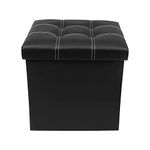 Whitecloud TRANSFORMING HOMES Cardboard Foldable Storage Stool For Living Room (733) (38X38X36Cm, Black)