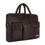 Zipline Office Faux Leather laptop bag for Men - Fits 14/15/15.6 inch Tablet/Laptop office Bags For Mens (1-Brown Bag)