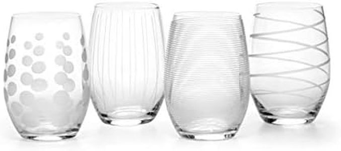 Mikasa Cheers Stemless Wine Glass, 17-Ounce, Set of 4, Clear