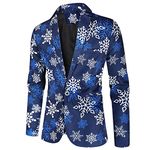 Christmas Suit for Men Big and Tall Holiday Xmas Wedding Funny Xmas Hat Red Tuxedo Jacket Suit for Men Navy Blue Mens Blazer Jacket Slim Fit Blue Suit Jacket Men Cheap Ugly Christmas Blazer Men