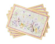 Maison d' Hermine Placemat 100% Cotton Decorative Easter Placemats Washable Cloth Placemats for Home, Wedding, Restaurant, Buffet Party & Camping, Easter Zest - Spring/Summer (Set of 4)