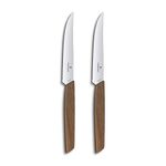 Victorinox Swiss Modern Stainless Steel Steak Knife 2 Pieces Set Wavy Edge 12 cm Walnut Wood Swiss Made (6.9000.12WG)