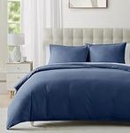 Lane Linen Estate Blue Duvet Cover Queen Size - Soft Prewashed Queen Duvet Cover Set, 3 Pieces, 1 Duvet Cover 90x90 Inches with Zipper Closure and 2 Pillow Shams, Comforter Not Included