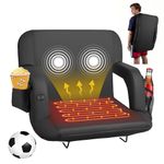 VEVOR Stadium Seat, 25 inch Heated Stadium Chair, Bleacher Seat Heated with 4 Pockets for Bleachers, 3 Level Heating & 6 Modes Vibration Portable Heating Stadiums Chair for Camping, Sports Events