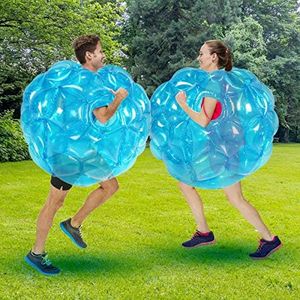 SUNSHINEMALL 2 PC Bubble Balls for Adult, Inflatable Body Bubble Ball Sumo Bumper Bopper Toys, Heavy Duty PVC Vinyl Kids Adults Physical Outdoor Active Play (36 INCH Blue)