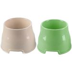 MOUNTTU 2Pcs Elevated Dog Bowls Non-Slip PP Long Ear Dog Bowl High Capacity Water Containerfor Cocker Spaniels Beagles & Long-Eared Breeds Ear Bowl Bowls