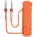 NorthPada 10 mm x 10 Meter Rope Climbing Rope Marine Rope Anchor Rope Boat Rope Rappelling Rope Float Rope Tree Swing Rope Static Rope Orange