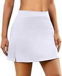 ADOME Women Active Athletic Skort Golf Skirt Lightweight Running Tennis Golf Workout Skirt with Pockets