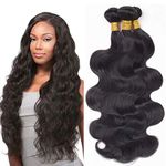 Brazilian Virgin Hair Body Wave Bundles 3Pcs Brazilian Hair Weave Bundles 100% Natural Black Human Hair Bundles Extension(16 18 20)