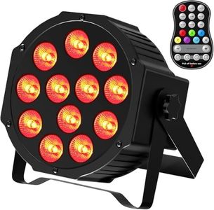 Stage Lights 12 LED 4 in 1 RGBW LED Par Light DMX512 8CH Party DJ Lights Sound Activated Strobe Light for Parties Concerts Halloween Christmas Weddings-1PCS