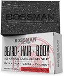 Bossman's Shampoo Beard Hair and Body Bar Soap 4.5 Oz, Black