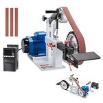 VEVOR Belt Grinder Sander, 72 x 2-Inch Variable Speed Belt Polisher with VFD, 1500W 2HP Polishing Grinding Machine with 3 Grinding Moulds & 3PCS Sanding Belts for Metalworking, Knife Making