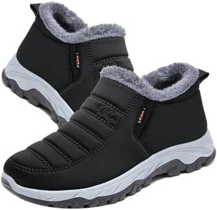 Aocase Chaussures Orthopédiques Homme Bottes d'hiver Femme d'hiver Doublées en Fourrure Chaude Confortables Antidérapantes pour l'extérieur,Men's black,42/260mm