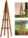 Idzo Acacia Wooden Obelisk Trellises for Climbing Plants Outdoor, 61 Inch Durable Obelisk Garden Trellises with UV Protective Finish, Stylish Climbing Plant Support for Porch, Balcony, Easy Assembly