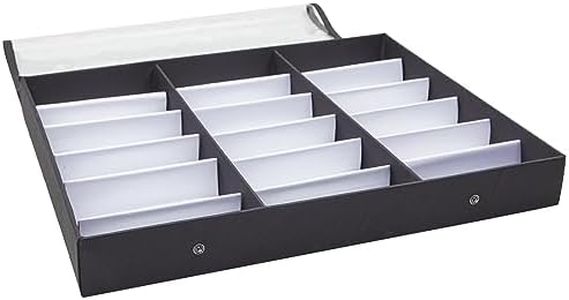 Juvale 18 Slot Sunglasses Organizer for Women and Men, Eyeglass Storage Case with Clear Lid for Multiple Pairs of Glasses (18.5 x 14.25 In)