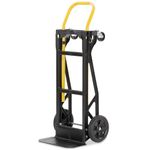 Harper Trucks PJDY2223AKD 400 Pound Capacity Glass Filled Nylon Frame Dual Convertible Hand Truck Cart and Dolly with 8 Inch Pneumatic Wheels, Black