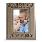 BELLA BUSTA- so There is This Girl She Kinda Stole My Heart,She Calls me Daddy-Daddy and Me Father and Daughter-Engraved Leather Picture Frame (5 x 7 Vertical)