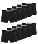 Bobelle Mens Boxers Shorts Multipack, No Itchy Labels Cotton Comfortable Underwear Trunks Underpants with Elastic Waistband - 10 Pack, Black, L