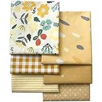 Misscrafts 6pcs Quilting Fabric Cotton Blending Textile Craft Fabric Bundle Fat Quarter Patchwork Pre-Cut Quilt Squares for DIY Sewing Scrapbooking 46x56cm (Yellow series)