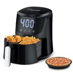 LATURE 4.2 QT Air Fryer Oven Cooker with Temperature and Time Control, 2 Independent Frying Baskets, Pizza Pan, Dishwasher Non-stick Basket (Digital-Black)