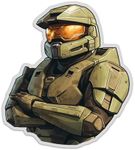 Master Chief Video Game Sticker Decal Notebook Car Laptop 5"x5.5" (Color)