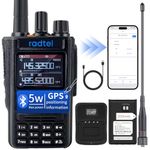 RADTEL RT-490 Tri-Band Radio 144-148/420-450Mhz Two-way Radio Portable Long Range with Air Band Receiving Radio VOX/FM Radio (With GPS/With Bluetooth)