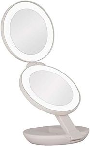 Zadro 4.5" Round LED Compact Mirror 10X/1X Travel Mirror with Lights and Magnification 3 AAA batteries LED Makeup Mirror