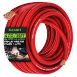 GearIT, 4 Gauge Wire, for Automotive Power/Ground, Battery Cable, Car Audio, RV, Amp, Wire, Automotive Wire, CCA Wire, Amp Kit, Battery Cables, Amp Wiring Kit, 25 Feet, Red Translucent