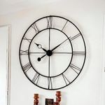 Vintage Clock Iron Hand-Crafted Extra Large Wall Clock/Black Colour / 30 Inch (75 Cm'S), Analog