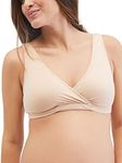 Motherhood Maternity Women's Wrap Front Nursing Sleep Bra, Nude, X-Large