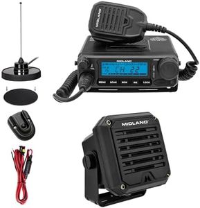 Midland MXT500 50-Watt GMRS MicroMobile Two-Way Radio & SPK200 Amplified External Speaker, Long-Range Vehicle Communication with NOAA Weather Alerts and Enhanced Audio Clarity